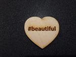  Hashtag "#beautiful" feliratú szív, 5,4x4,9cm